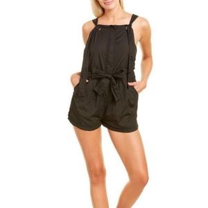 Free People Movement Island Bound Onesie Romper XS Windbreaker Waist Tie Cheeky